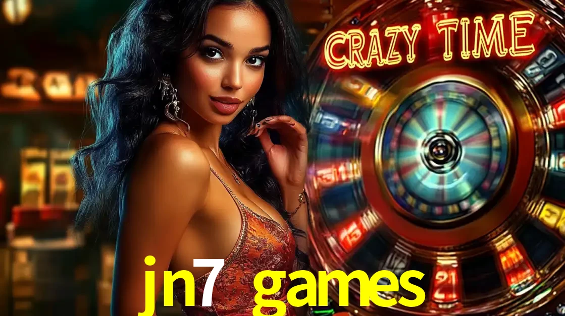 Mulher elegante ao lado da vibrante roda da fortuna do jogo de cassino ao vivo Crazy Time, um dos game shows mais populares e cheios de prêmios do jn7 games.